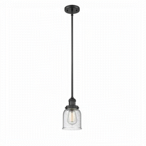Innovations Light Small Bell Mini Pendant in Matte Black/Seedy‎ 201C-BK-G54